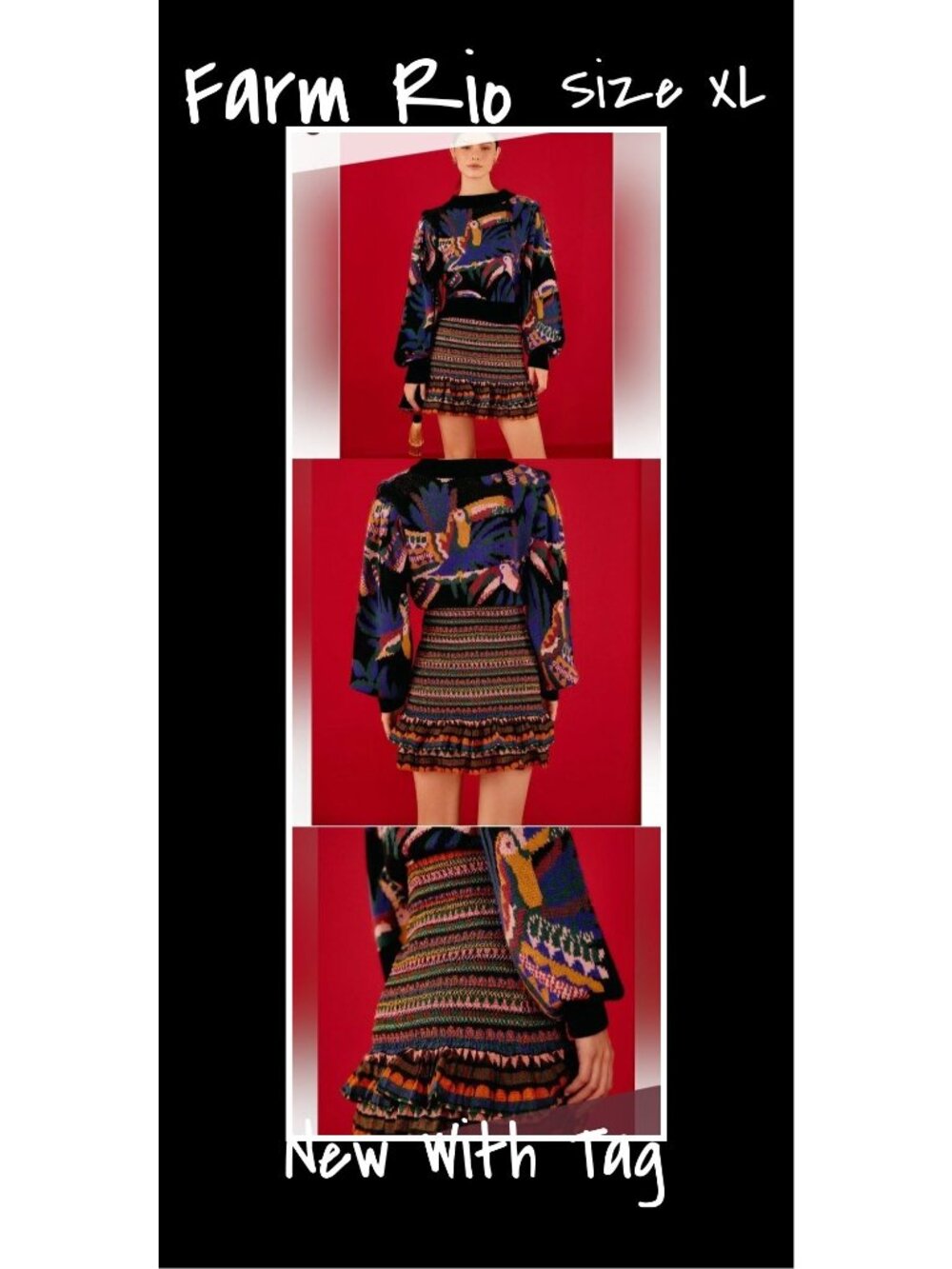 Farm Rio Ruffled Mini Skirt Size XL New With Tags